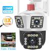 WiFi IP 12MP 6K Three Lens 8X Zoom Surveillance AI Tracking Protection Outdoor Security Camera CCTV Cam