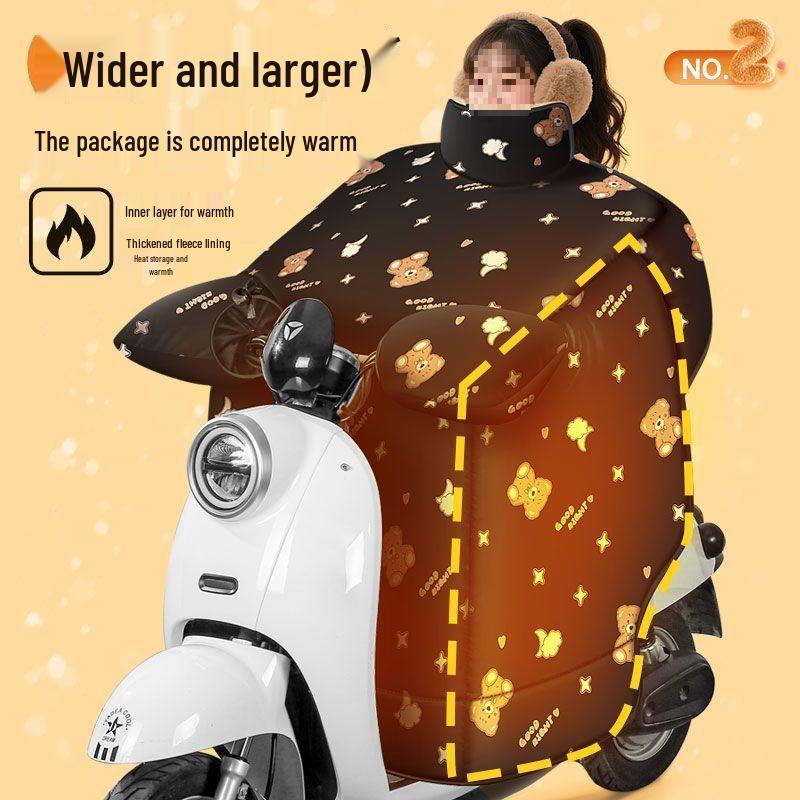 Зимний ветрозащитный чехол на лобовое стекло электромобиля с флисовой подкладкой и увеличенными наколенниками