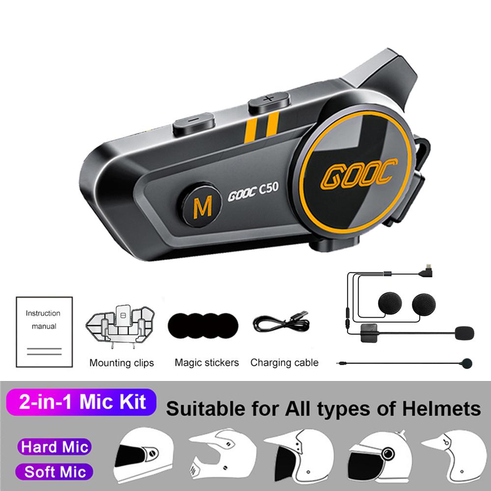 1000 мАч мотоциклетная гарнитура для шлема, 300 м, беспроводной коммуникатор, водонепроницаемые наушники Bluetooth, громкая связь