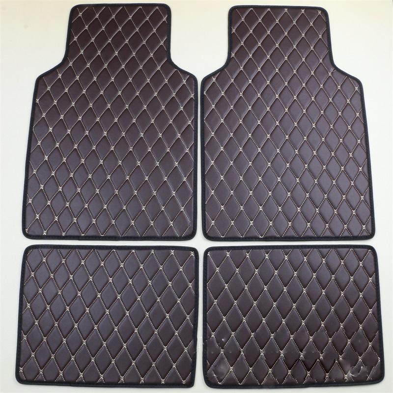 4pcs Universal Leather Car Floor Mat Car-Styling Interior Accessories Mat Floor Carpet Floor Liner Waterproof Foot Pad
