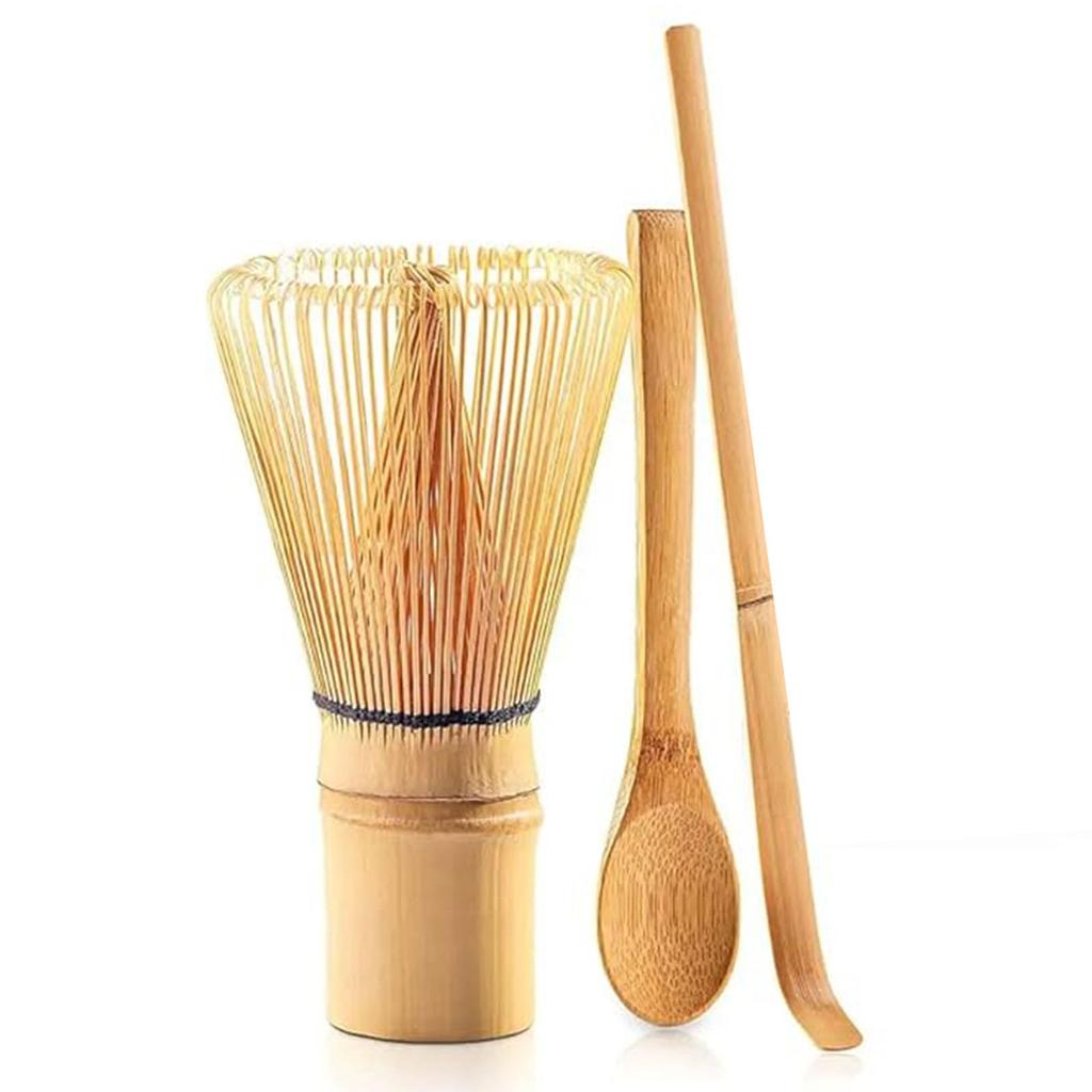 DFsucces 3-Piece Tea Ceremony Utensil Set 100-Standing Bamboo Tea Whisk, Tea Spoon, and Tea Scoop, Matcha Powder Whisk, Traditional Crafts for the