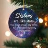 2D Sisters Blue Star Pendant. Round Decor for Parties, Trees, Yard, Garden & Home.