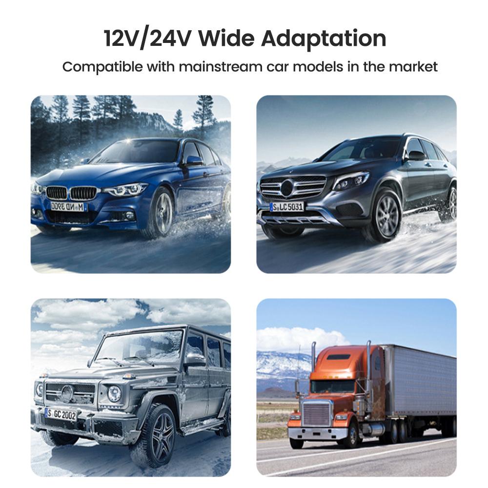 2 Ports USB Fast Car Charger Universal Car Phone Charger Retractable Cable With Voltage Display Auto Electronic Accessories