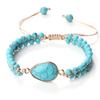 BLINGBAY женский браслет синий бирюзовый натуральный камень браслет ручной работы регулируемый браслет для пар ювелирные изделия в этническом стиле подарок для девочек