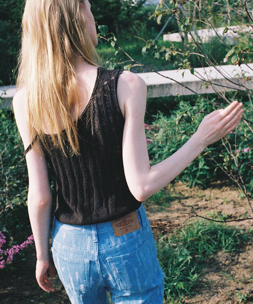 EN OR Layered Tank Knit Top - Brown