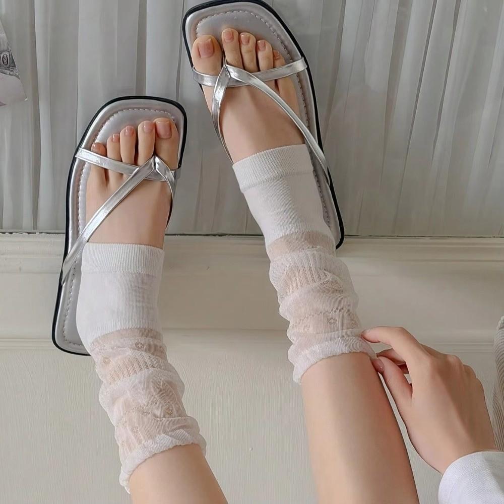 Thin Short Socks Mesh Ruffle Ballet Style Cuffs New Fashion Leg Warmers  Women Girls
