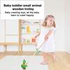 Деревянная игрушка для ползания для малышей Интерактивная игрушка для ходьбы Развивающие игрушки на колесиках для развития детей Игра в догонялки Игрушка для координации движений рук и глаз