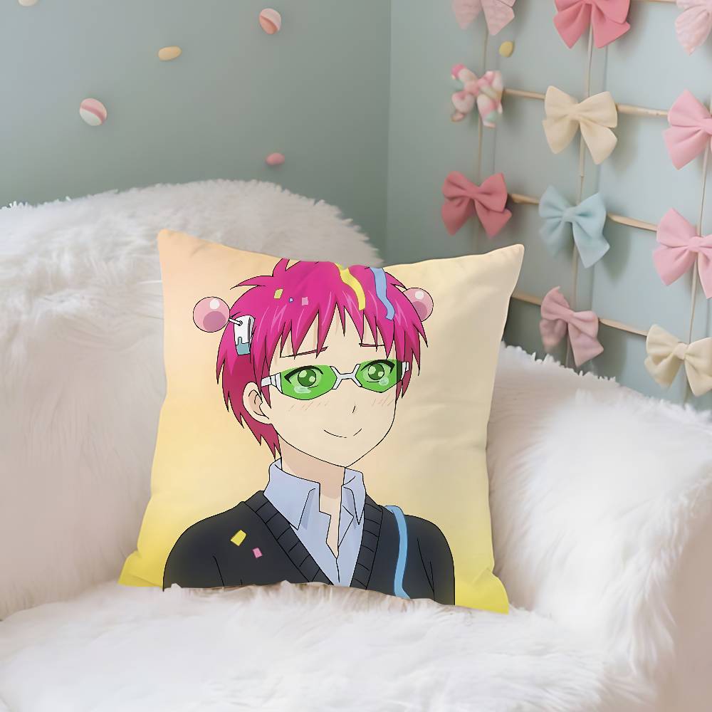 Милые чехлы на подушки с принтом Saiki K, чехол на подушку, подходит для дивана, спальни, автомобиля