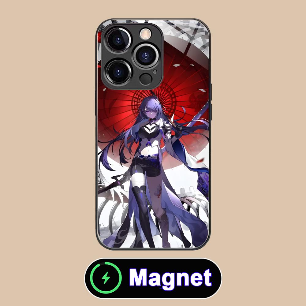 HSR Acheron Стеклянный чехол для мобильного телефона MagSafe для iPhone 17 16 15 14 13 12 11 Air Pro Max Plus Mini Цветной чехол