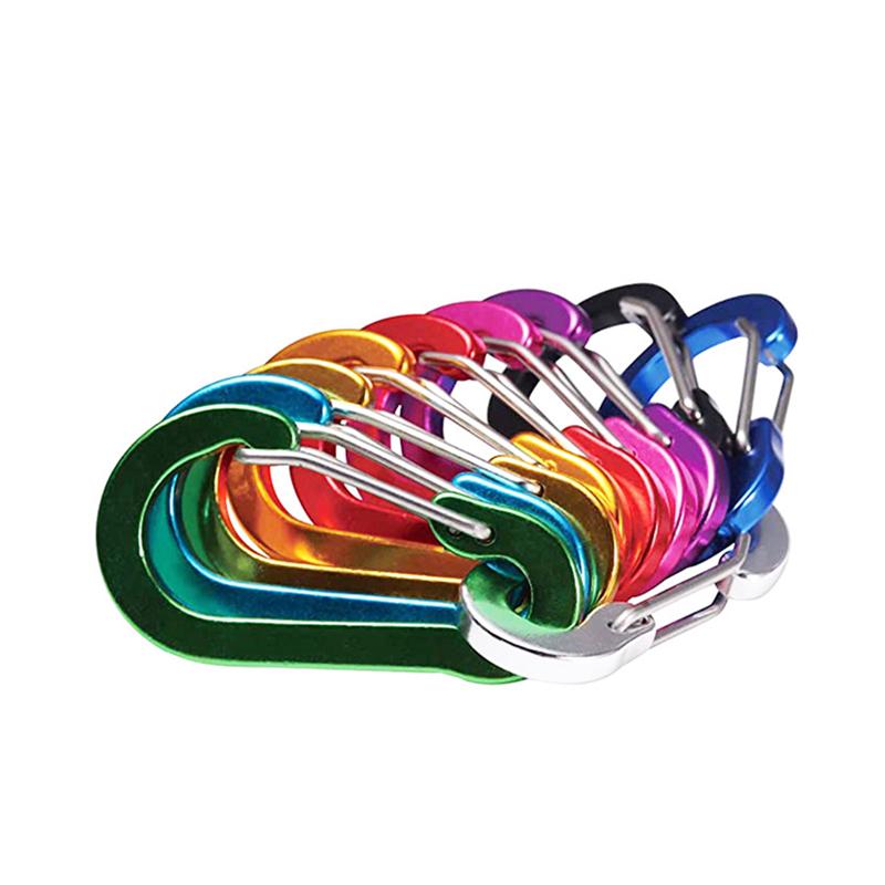 Новый пружинный крючок, пряжка для альпинизма, маленькие карабины, зажимы для кемпинга, многофункциональный инструмент, аксессуары для рыбалки, скалолазания, пружинная застежка