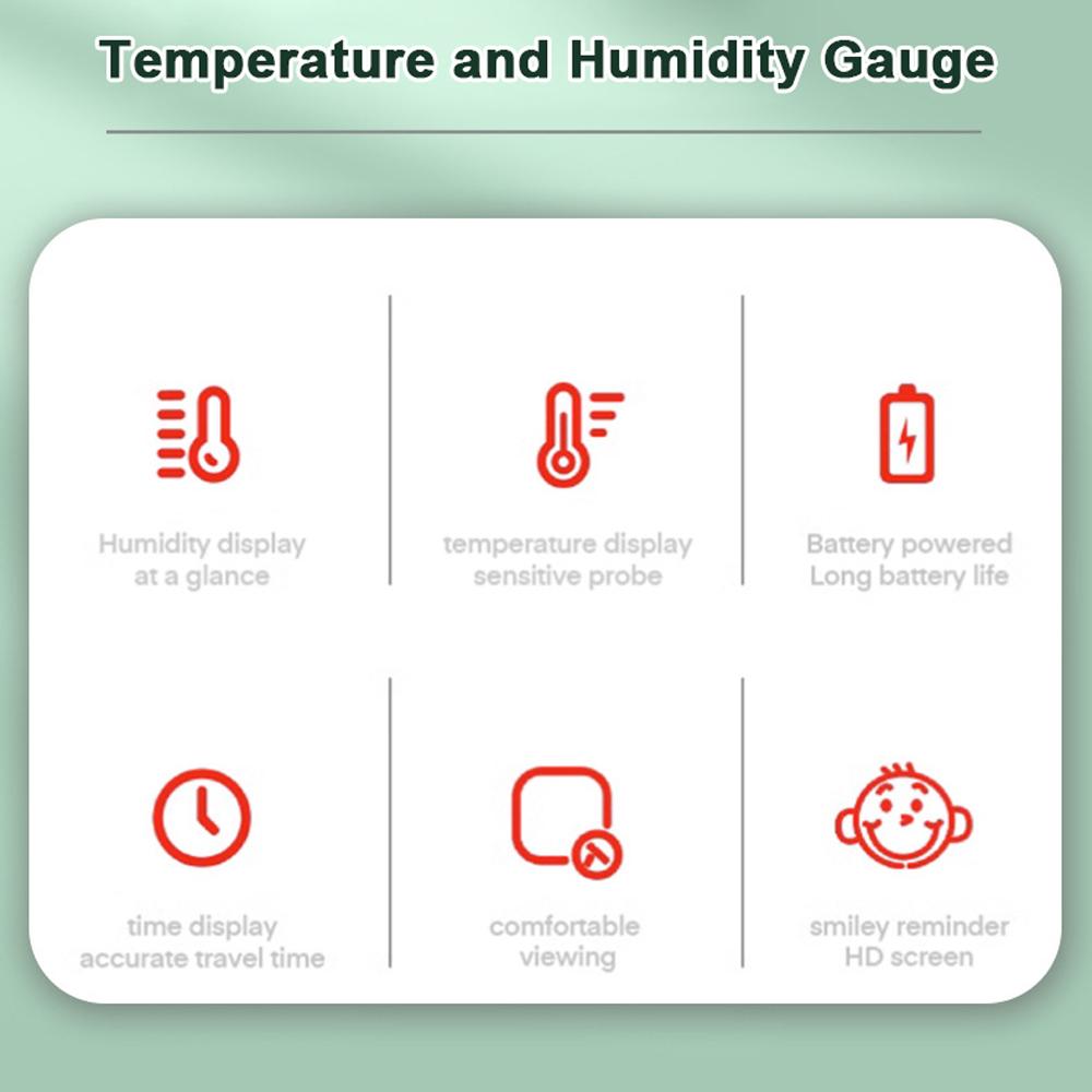Digital Indoor meter Hygrometer Home Accurate LCD Temperature Humidity Gauge Monitor with Time/Date Display Comfort Indicator Support /Stopień