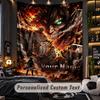 Personalized Wall Tapestry,Attack on Titan Custom Printed Name, Fabric Wall Art For Indoor Room Backdrop