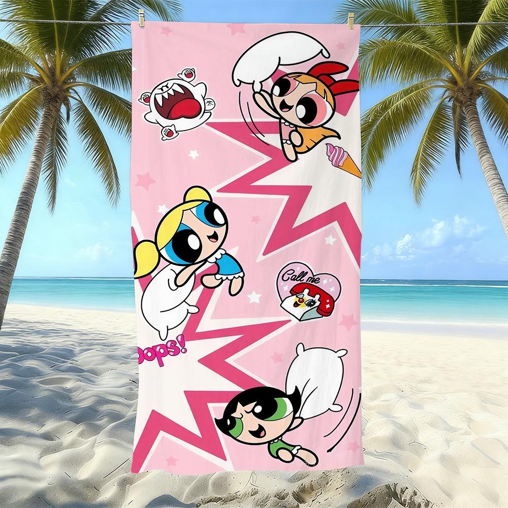 Cartoon Flying Little Policewoman Microfiber Beach Towel Quick-Drying Water-Absorbing Children'S Swimming Bath Towel Travel Portable Large Ruler