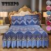 Anti-skid Warm Bedspread Thickened Winter Bedding Skirt High-grade Crystal Velvet Bed Skirt Pillowcases Three-piece Set