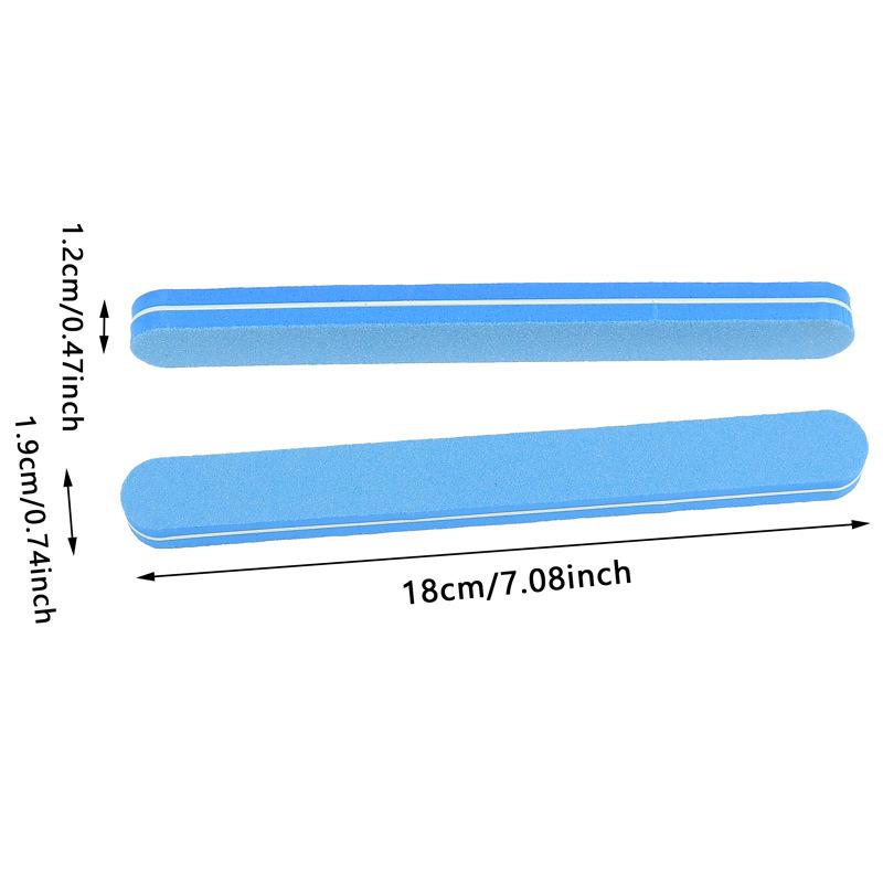 Dual-Sided Nail File: Cross-Border Sponge Rubbing Strips, Round High Elastic Cotton, 100/180 Mesh for Manicure & Nail Grinding.