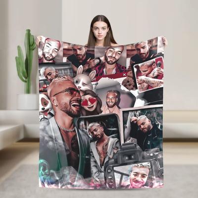 Мягкое одеяло Декоративное Покрывало Singer Maluma Постельное белье Пледы Фланелевое покрывало Для гостиной Забавный чехол на диван-кровать