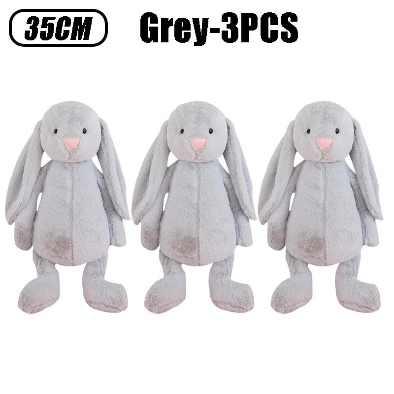 35cm Stuffed Long Ear Rabbit Soft Plush Toy Cute Bunny Cartoon Animal Sleeping Doll Kids Baby Soothing Doll Birthday Easter Gift
