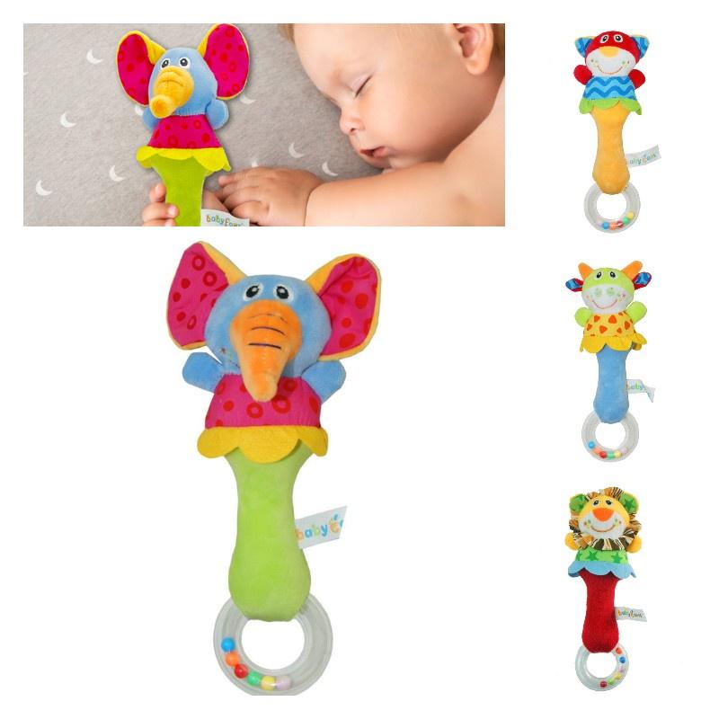 Babyfans Плюшевая игрушка-погремушка с разноцветными бусинами, идеально подходящая для сенсорного развития, координации рук и глаз и интерактивной игры