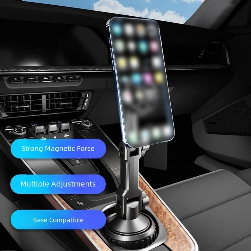 Автомобильный держатель для телефона в подстаканник с hands-free навигацией, регулируемым углом, магнитный, для безопасности вождения