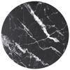 VidaXL Table Top Black Ø80x1cm Tempered Glass with Marble Design