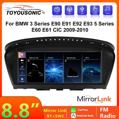 8,8-дюймовый экран беспроводной CarPlay Android автомобильный стерео для BMW 3 5 серии CIC E60/E61/E90/E91/E92/E93 2009-2010 автомобильный радиоприемник