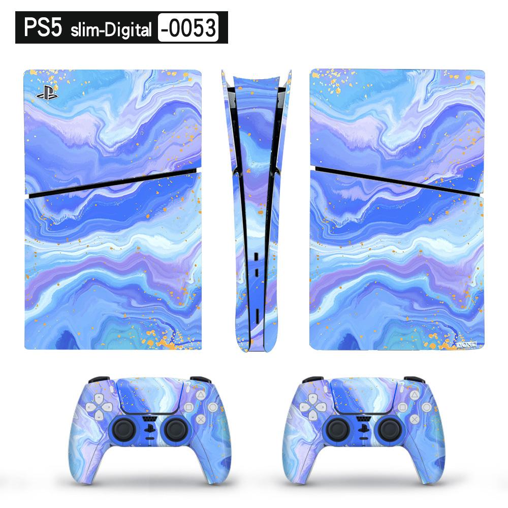 Художественная виниловая наклейка для тонкой цифровой консоли PS5 и 2 контроллеров, наклейка