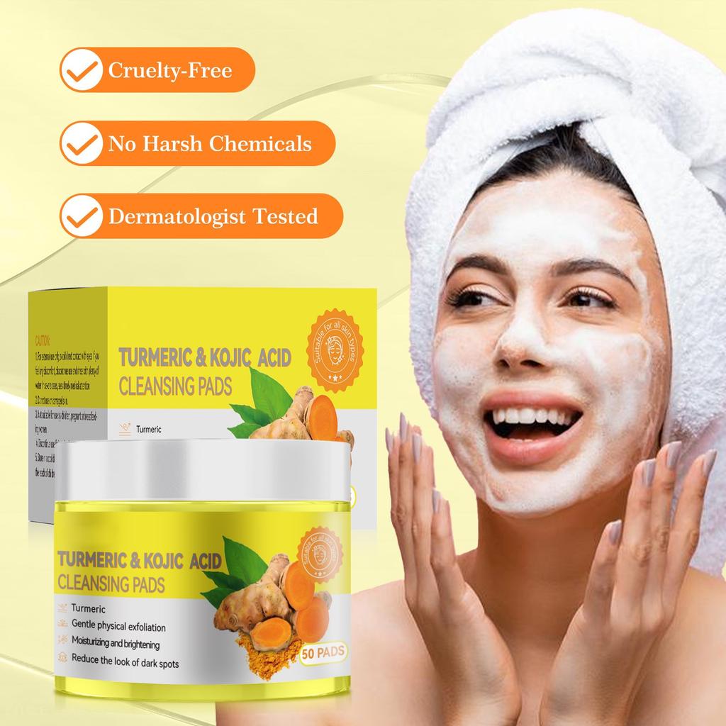 Очищающие диски, очищающие диски Kojic помогают сбалансировать жир и воду кожи, увлажняют, удаляют излишки кератина с кожи тела, 50 шт. /20 мл