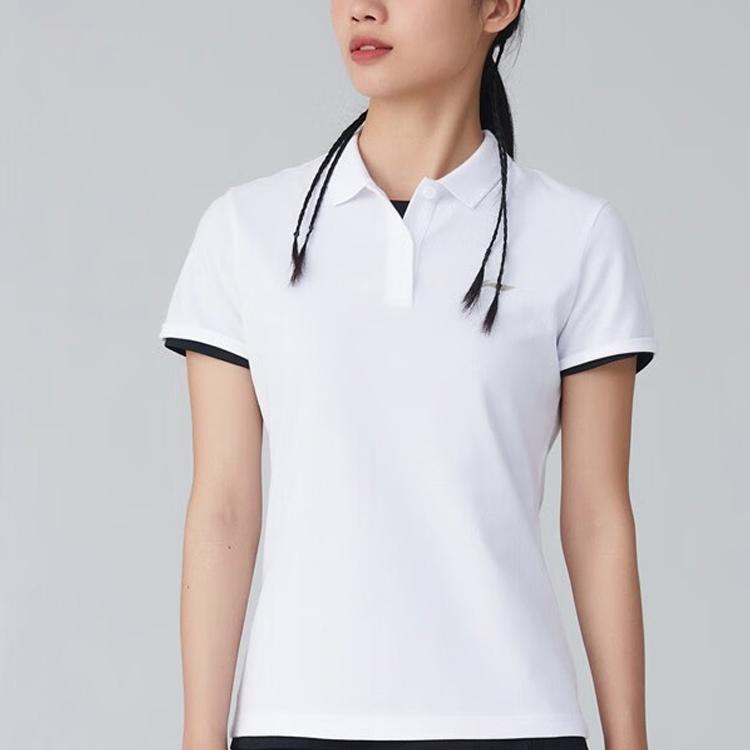 Li-Ning Футболка-поло Fitness Series однотонная, унисекс, топы белые APLT076-1