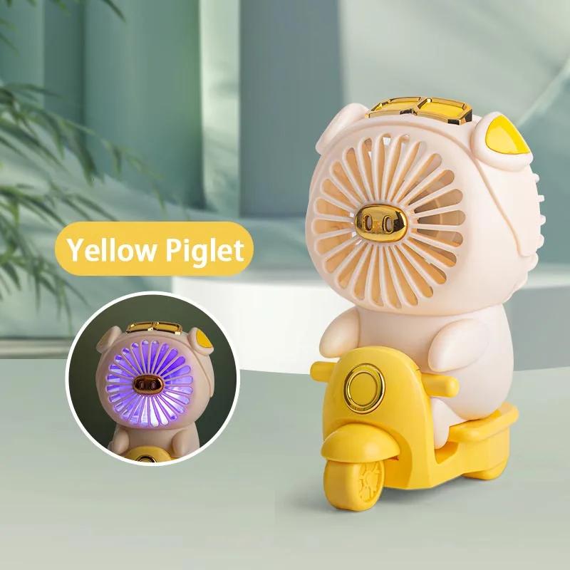 Перезаряжаемый мини-вентилятор, симпатичные настольные вентиляторы для домашних животных для студентов, бесшумный USB-вентилятор с ночной подсветкой, двухскоростной охладитель воздуха