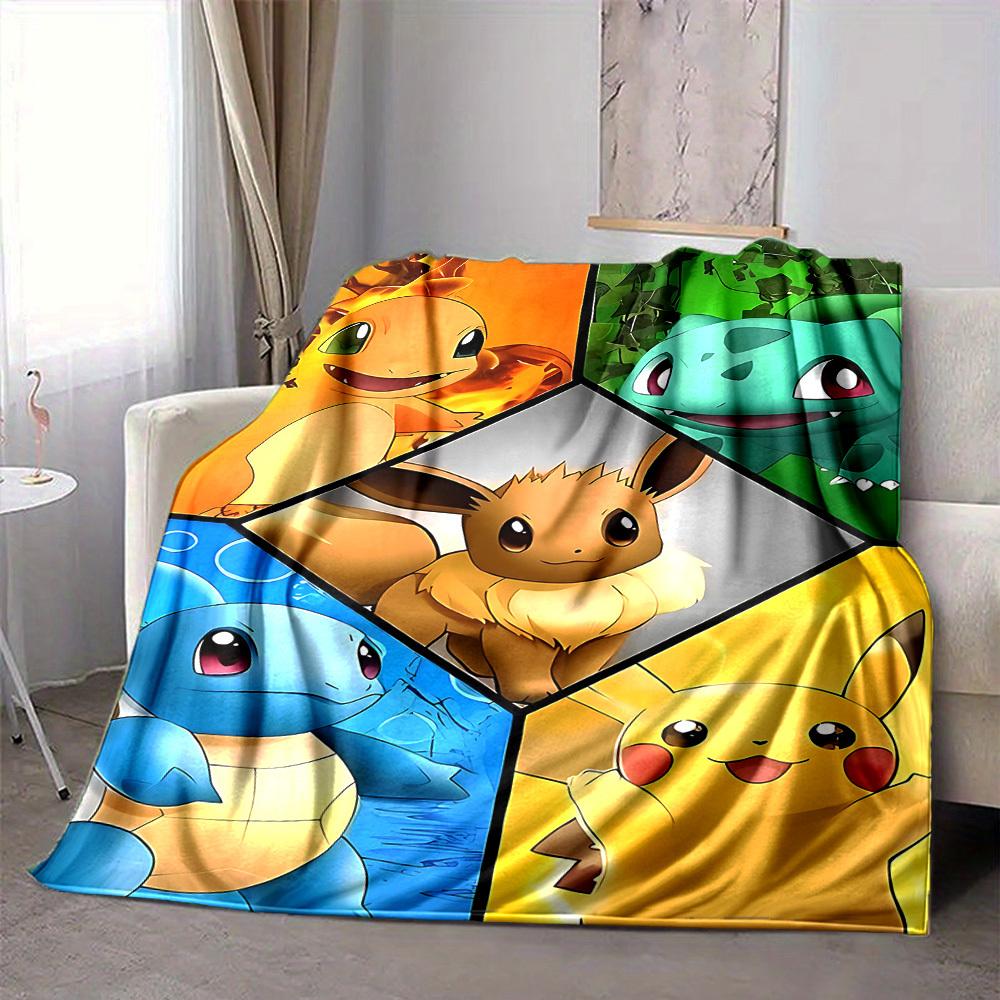 1pc Characters Flannel Throw Blanket HD Printed Lightweight Soft Warm All Season Blanket for Sofa, Bed, Travel, Camping Machine Washable