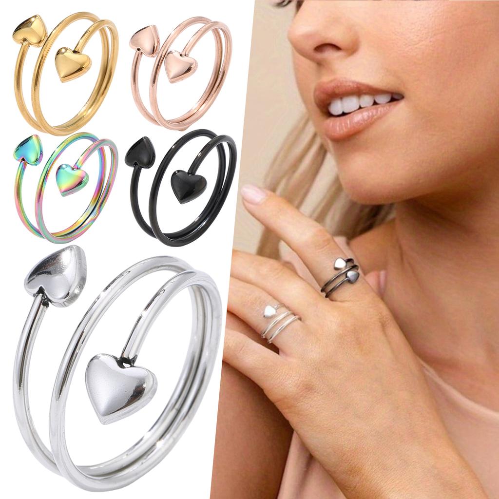 Stainless Steel Rings For Women Energy Lymphatic Drainage Magnets Finger Rings Great Present Idea