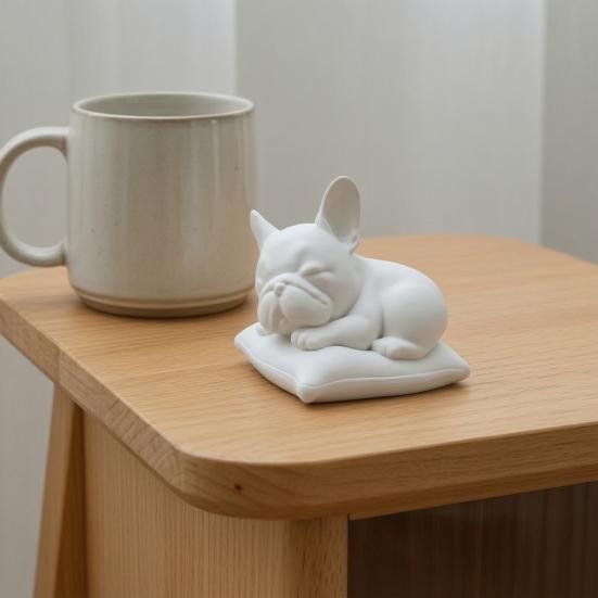 3D-печатная фигурка бульдога, милая статуэтка спящей собаки, коллекционные фигурки животных для автомобиля, декор для офисного стола