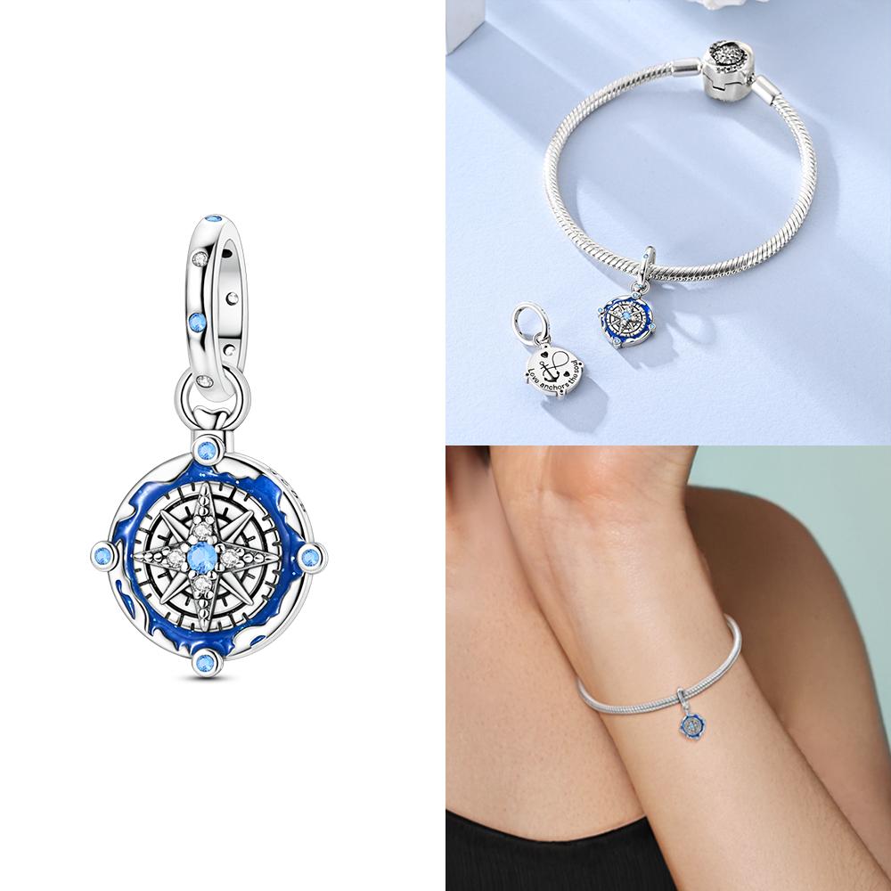 Девушка Оригинальный Лазурный Циркон Лист Кулон Платье Ожерелье Бусины Подходит Браслет Шармы Металлический Аксессуар Изготовление Сделайте свой собственный Аксессуар Подарок Элегантная Мода