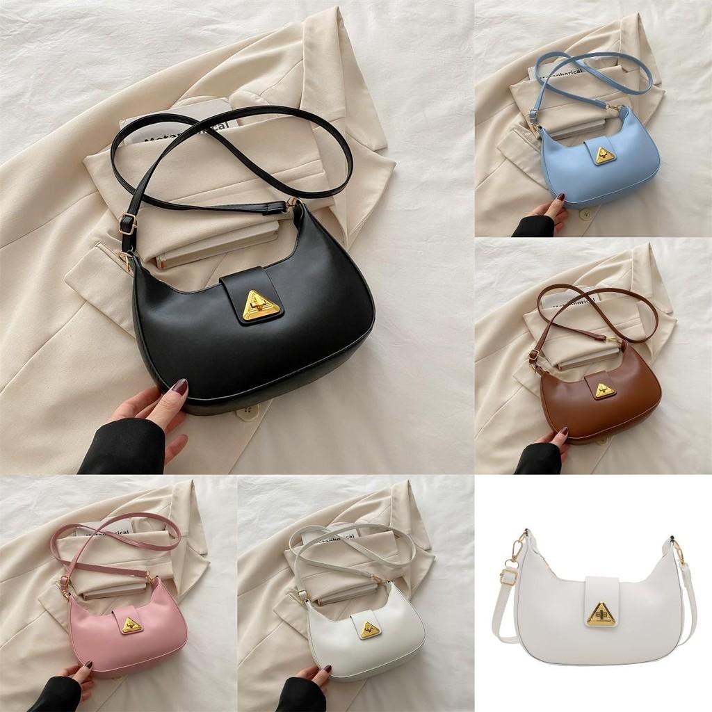 Модная сумка через плечо с треугольной металлической пряжкой для повседневной носки