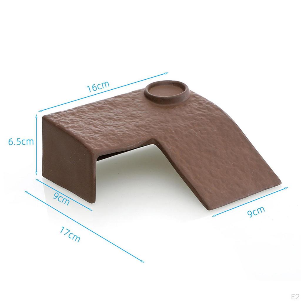 Turtle Basking Platform Climbing Shelf Ceramic Tank Dock Decor Terrace Reptile Hide Cave