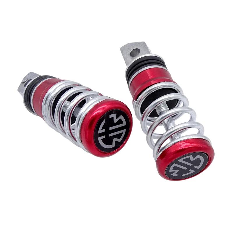 1 Pair Spring Foot Rest Motorcycle Front Footrests Anti-Slip Foot Rest Scooter Foot Pegs for Yamaha Sukuzi Hond etc Moto Pedals