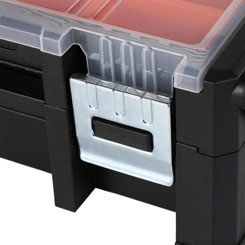Ящик для инструментов Органайзер для хранения фурнитуры Кейс для мелких деталей Портативный пластиковый контейнер для снастей со съемными разделителями