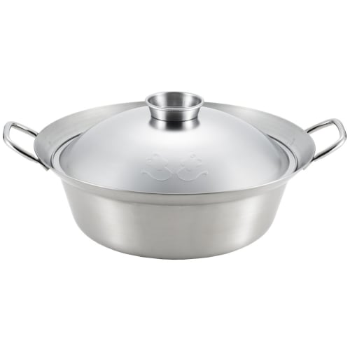 Кастрюля для чанко Yoshikawa, 28 см, Нержавеющая сталь, 5,9 л (5900 мл), Столешница, Умаисайсай (Красивые овощи), Простой дизайн, Индукция и Прямой нагрев Comp