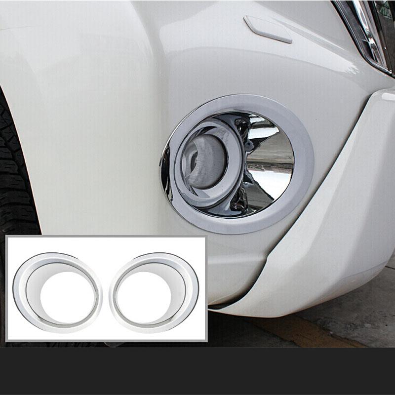 Для Toyota Prado FJ150 FJ 150 2014 2015 2016 2017 Стайлинг автомобиля ABS Хромированные передние противотуманные фары Украшение рамки лампы Накладка