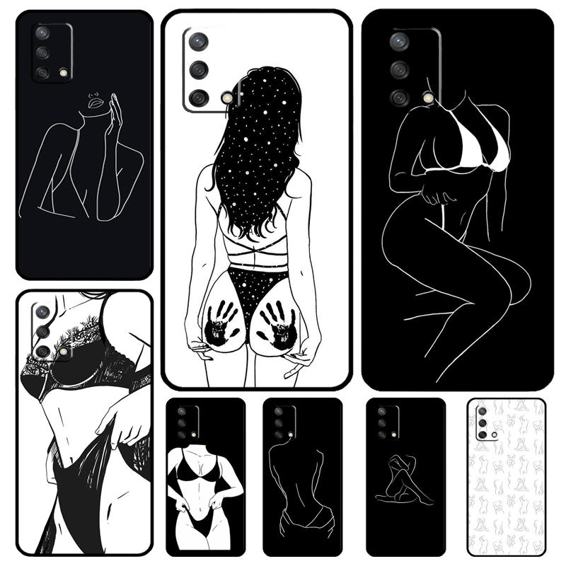 Sexy Nude Women Art Case For OPPO A96 A76 A16 A18 A58 A78 A98 A17 A77 A54 A57 S A74 A5 A9 A53 A52 A72 A15 A93