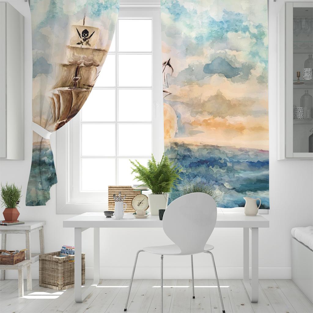 Пиратский корабль, оконные шторы для гостиной, декоративные предметы, товары для дома для гостиной