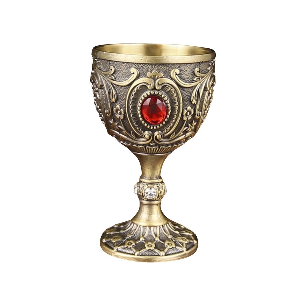 Home Retro Metal Small Wine Cup With Embossed Style Luxurious Whiskey And Red Wine Glass Suitable For Festive Parties