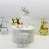 Glitter Christmas Elk Cake Topper: Crystal Deer Ornament for Desserts and Party Decor