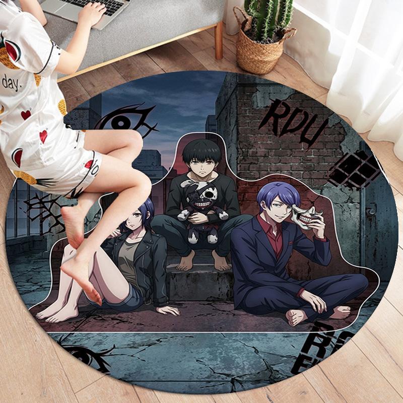 Ковер Tokyo Ghoul Круглый Ковер Ковер Для Гостиной Спальни Дивана Игровой Комнаты Декор Нескользящий Коврик Для Пола