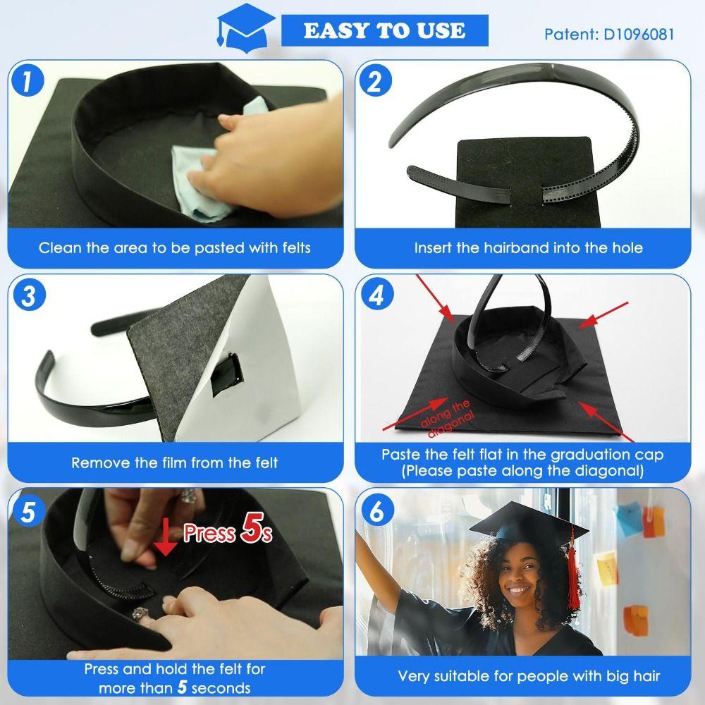 Invisible Anti-fall Hairband Non-Slip Hat Accessories Graduation Cap Headband  Graduation Season