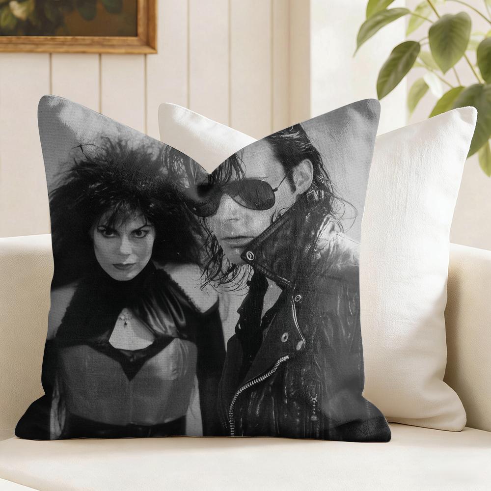 The SSisters Of MMercy Band Cushion Cover Eco Linen Pillow Case DoubleSided Print Breathable Durable Zipper Home Decor Gift