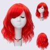 Short Bob Cosplay Wig for Women Synthetic Green Hair New Style Natural Supple Summer Heat Resistant Wig With Side Bangs