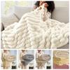 Skin-Friendly Warm Blanket Warm Plush Striped Blankets New Conditioning Quilt