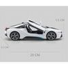 1/22 BMW i8 Автомобиль на новой энергии Сплав Модель спортивного автомобиля Литой металл Гоночный автомобиль Транспортные средства Модель Симуляция Звук Свет Детские игрушки Подарок