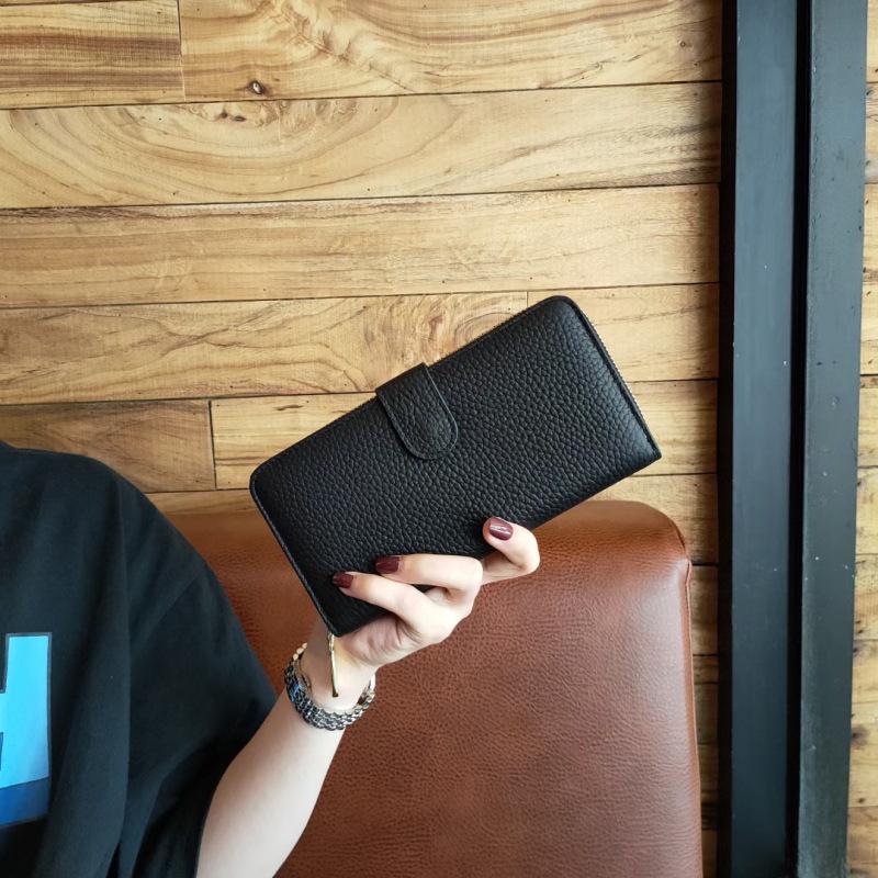 Женская длинная сумка из натуральной кожи: Стильный, простой, многофункциональный двойной кошелек